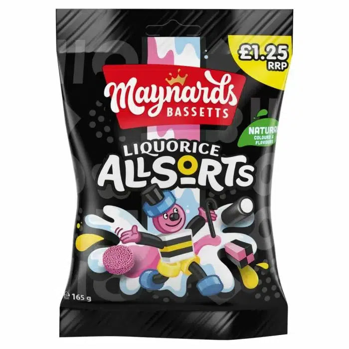 Maynards Bassetts Liquorice Allsorts Sweets Bag 130g
