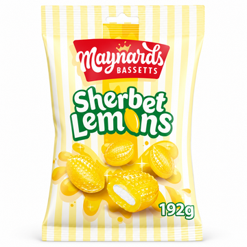 Maynards Bassetts Sherbet Lemons Sweets Bag 192g