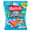 Maynards Bassetts Soft Jellies Fizzy Fish Sweets Bag 130g PMP