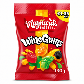 Maynards Bassetts Wine Gums 130g PMP