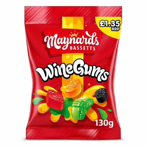 Maynards Bassetts Wine Gums 130g PMP