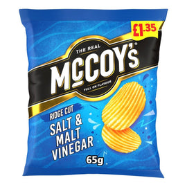 McCoy's Salt & Malt Vinegar Crisps 65g PMP