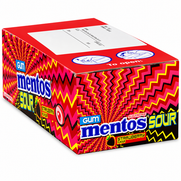 Mentos Sour Gum Strawberry Flavour 30g