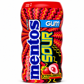 Mentos Sour Gum Strawberry Flavour 30g