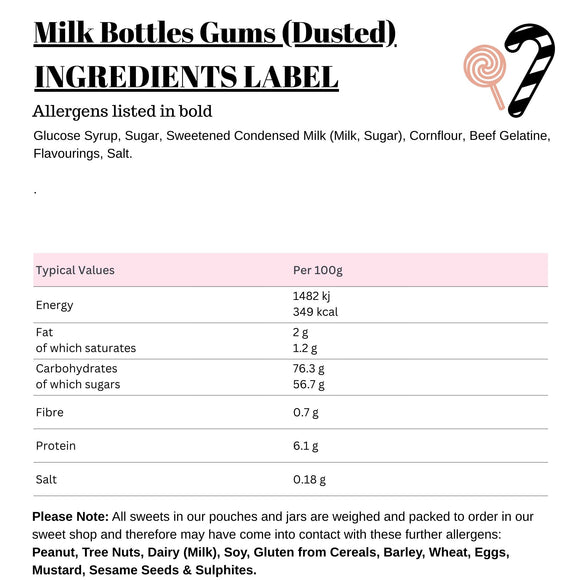 Milk Bottles Gums (Dusted)