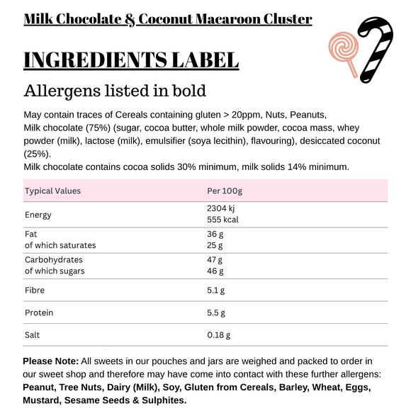 Milk Chocolate & Coconut Macaroon Cluster