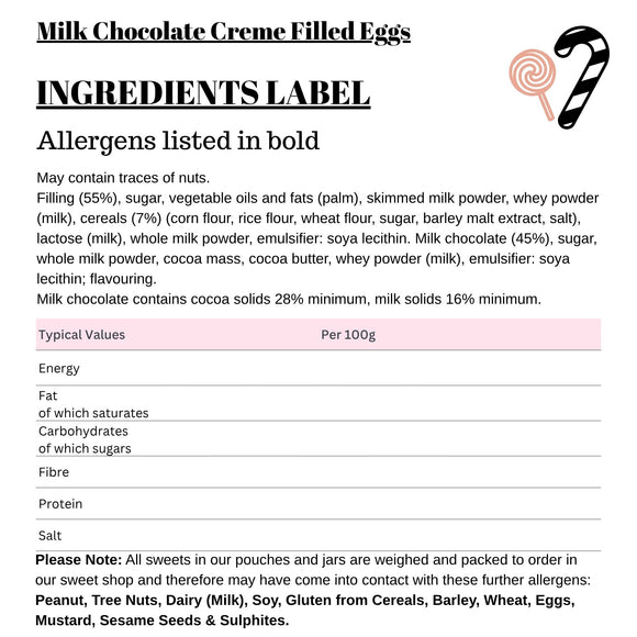 Milk Chocolate Creme Filled Eggs