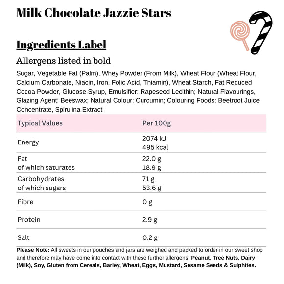 Milk Chocolate Jazzie Stars