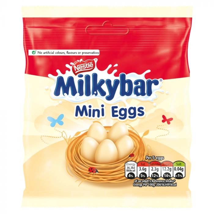 Milkybar White Chocolate Mini Eggs Pouch 80g