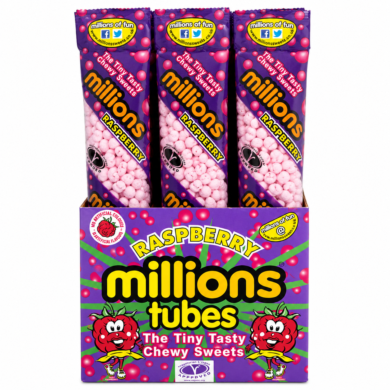 Millions Raspberry Tubes 55g