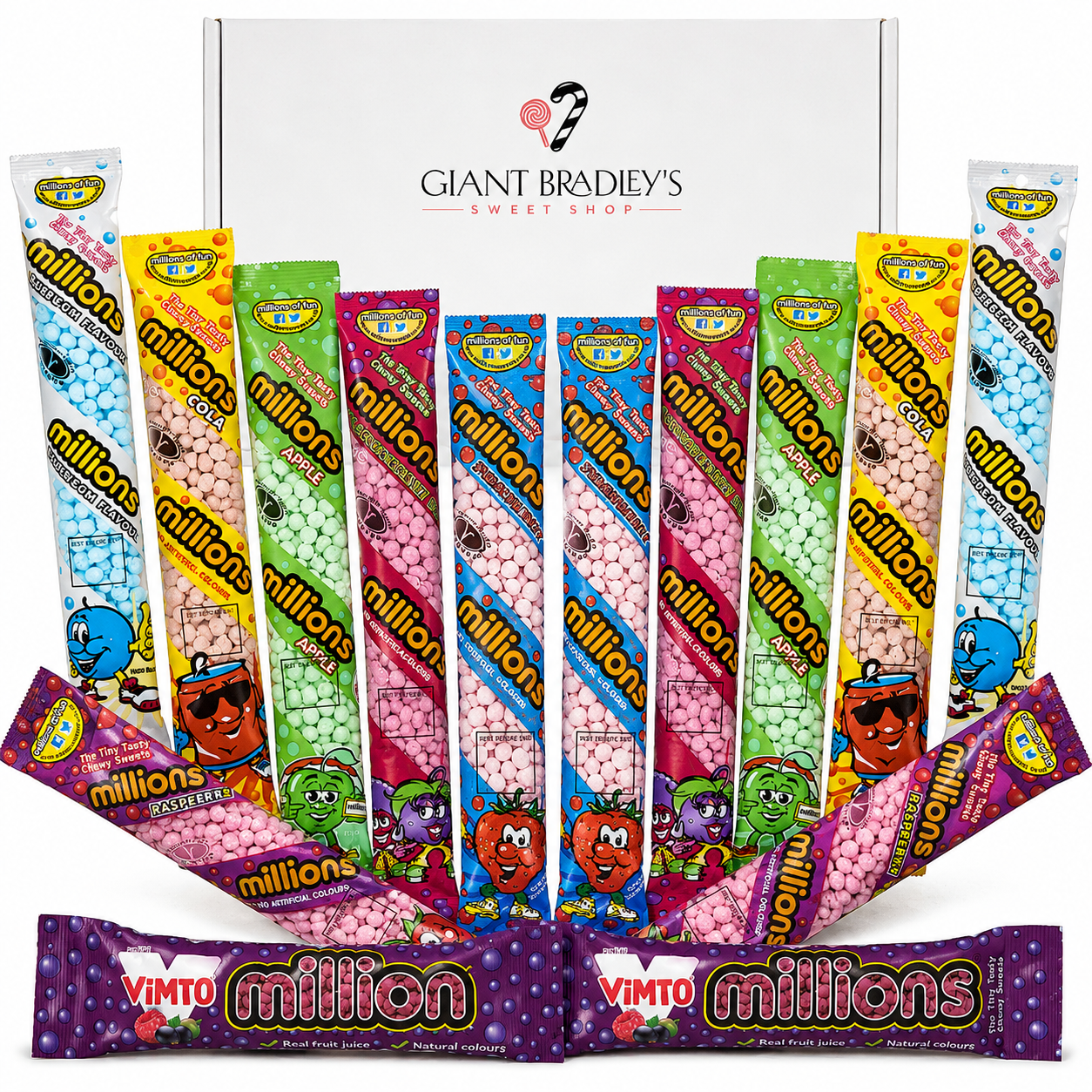 Millions Tubes Variety Sweet Box – Giant Bradley's Online Sweet Shop