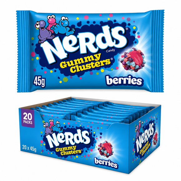 Nerds Gummy Clusters Berries Fruit Flavour Candy Bag 45g