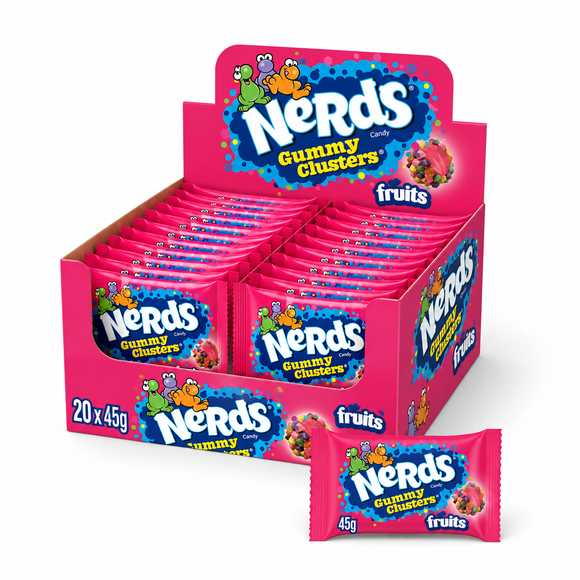 Nerds Gummy Clusters Fruit Flavour Candy Bag 45g
