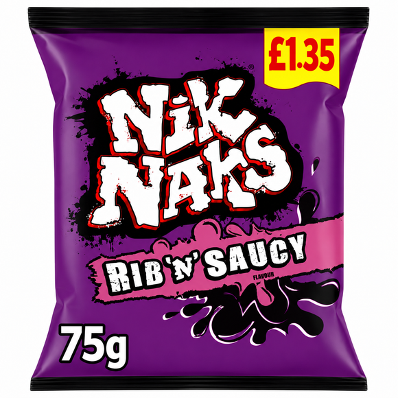 Nik Naks Rib 'N' Saucy 75g PMP
