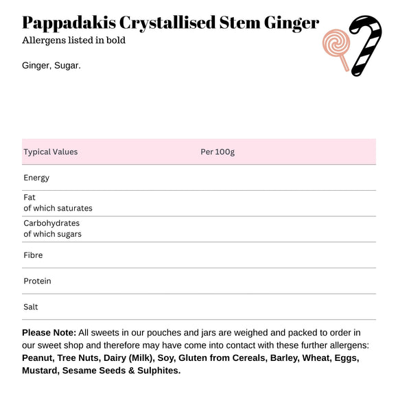 Pappadakis Crystallised Stem Ginger