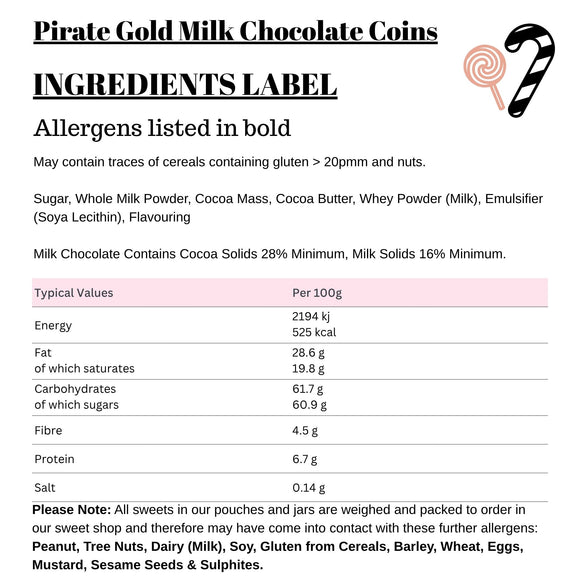 Pirate Gold Milk Chocolate Coins