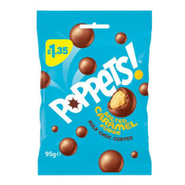 Poppets Milk Chocolate Coated Salted Caramel Fudge Treat Bag 95g