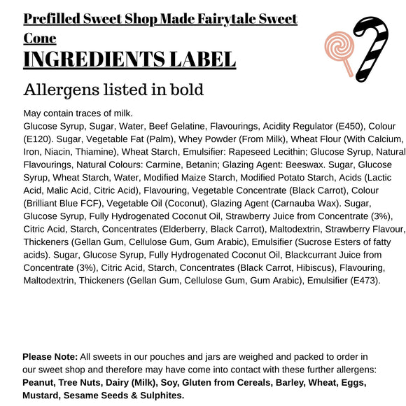 Prefilled Sweet Shop Made Fairytale Sweet Cone