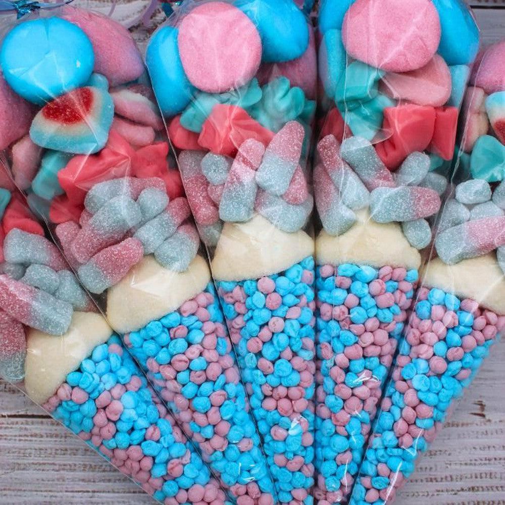 Sweet Cones Blue Raspberry Prefilled Sweet Shop Made Gender Reveal Sweet Cone – Giant Bradley's ...