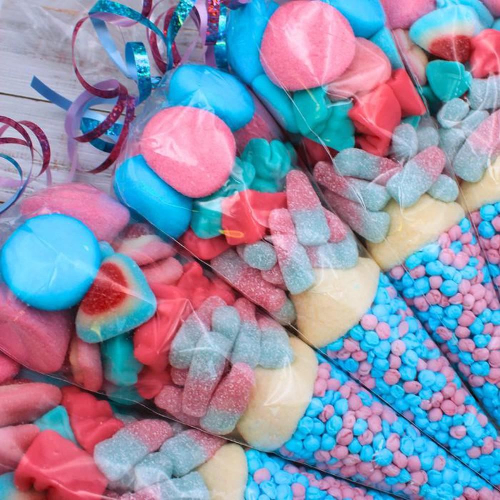 Sweet Cones Blue Raspberry Prefilled Sweet Shop Made Gender Reveal Sweet Cone – Giant Bradley's ...