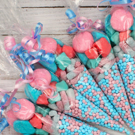 Prefilled Sweet Shop Made Gender Reveal Sweet Cone