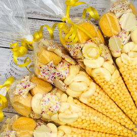 Prefilled Sweet Shop Made Yellow Sweet Cone