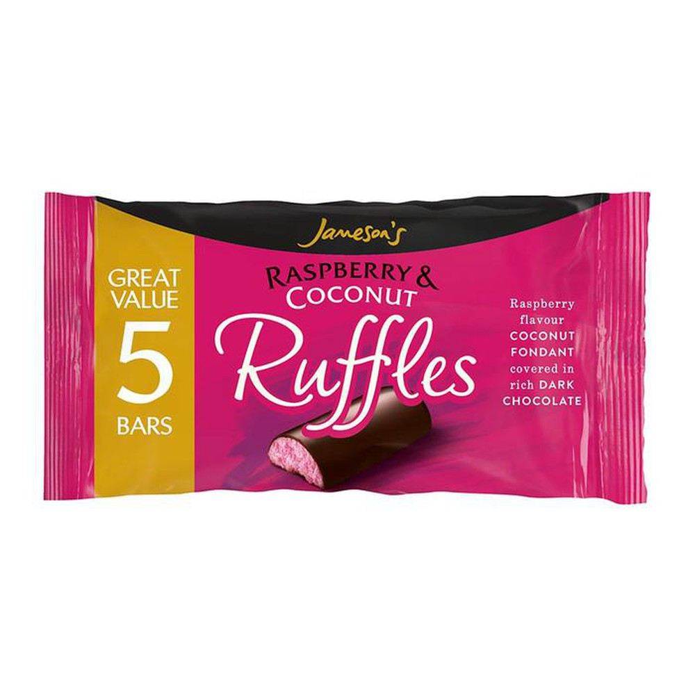 Raspberry & Coconut Ruffles 5 Pack β Giant Bradley's Online Sweet Shop