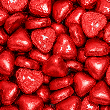 Red Foiled Milk Chocolate Hearts