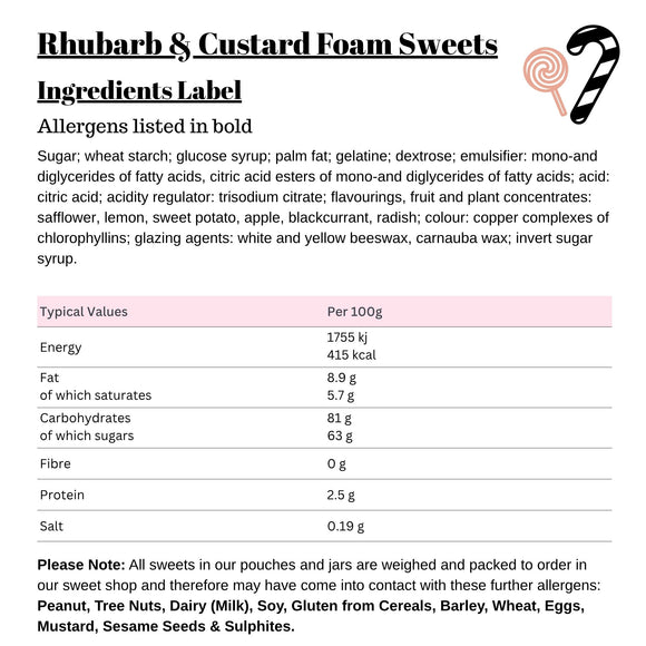 Rhubarb & Custard Foam Sweets