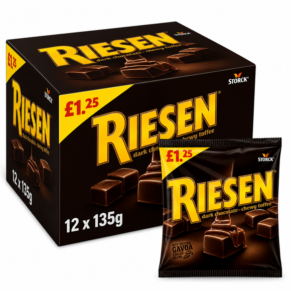 Riesen Dark Chocolate Chewy Toffee Bag 110g PMP