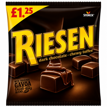 Riesen Dark Chocolate Chewy Toffee Bag 110g PMP