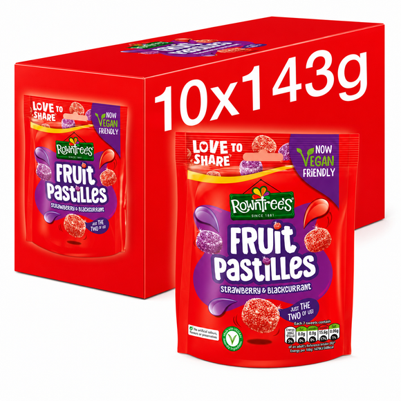 Rowntree's Fruit Pastilles Strawberry & Blackcurrant Sharing Pouch 143g