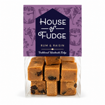 Rum & Raisin Gourmet Fudge Bag by House of Fudge 150g