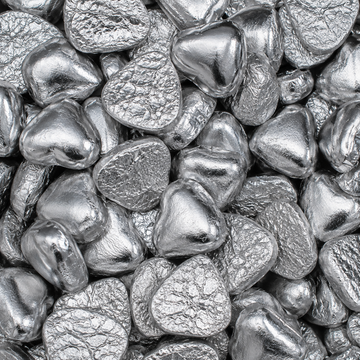 Silver Foil Milk Chocolate Hearts