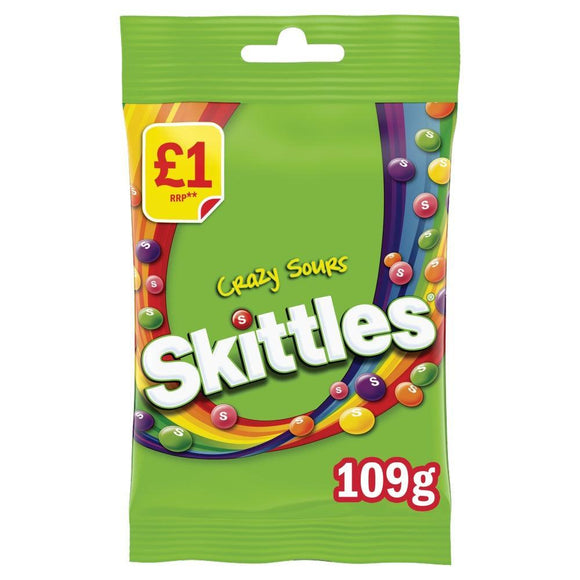 Skittles Crazy Sours Bag 109g PMP