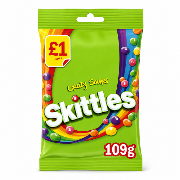Skittles Crazy Sours Bag 109g PMP
