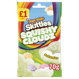 Skittles Squishy Cloudz Crazy Sour Sweets Treat Bag 70g