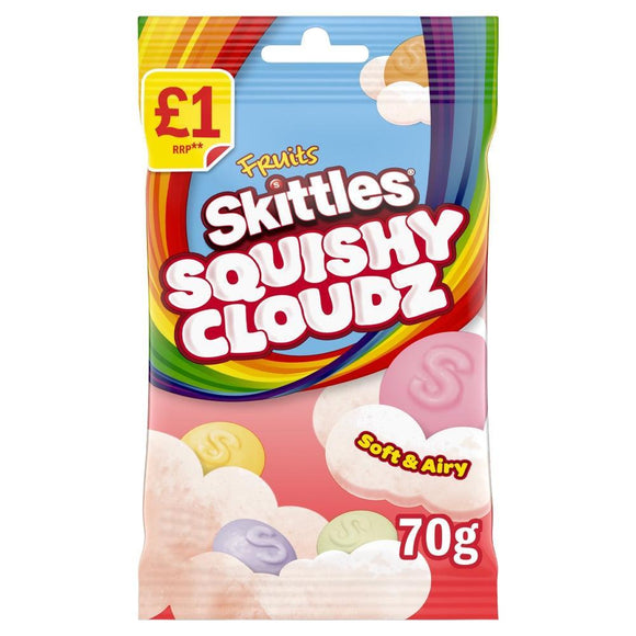 Skittles Squishy Cloudz Fruit Sweets Treat Bag 70g PMP
