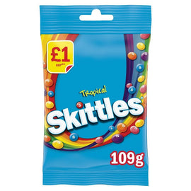 Skittles Tropical Fruits Flavoured Treat Bag 109g PMP