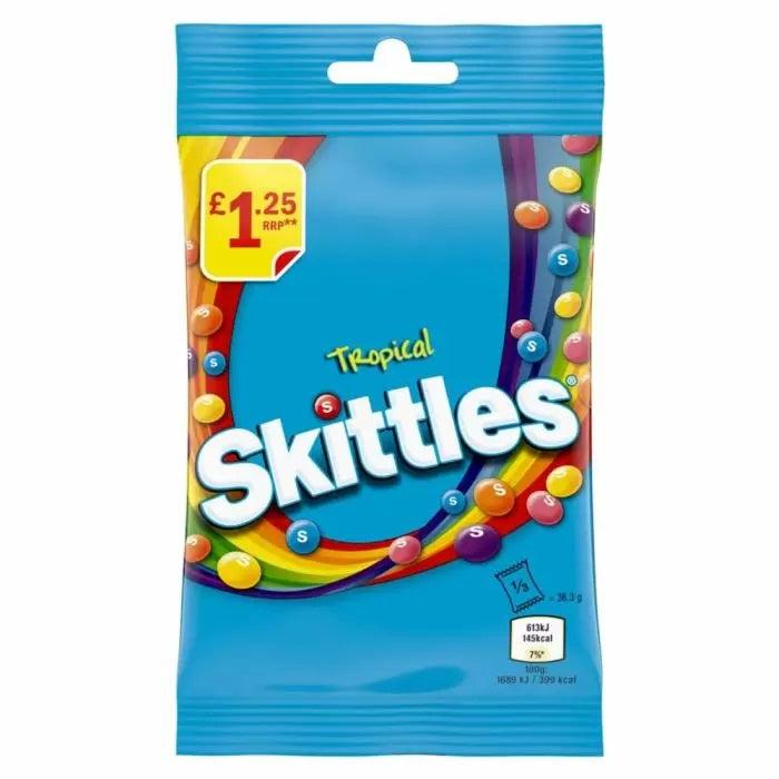 Skittles Vegan Sweets Tropical Fruits Flavoured Treat Bag 109g