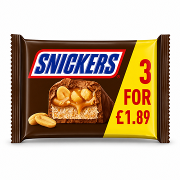 Snickers Chocolate Bars 3 Multipack 125.1g PMP