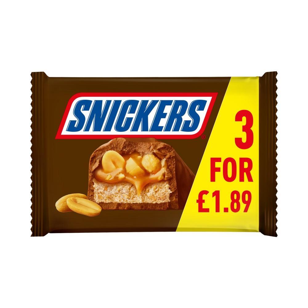 Snickers Chocolate Bars 3 Multipack 125.1g PMP – Giant Bradley's Online ...