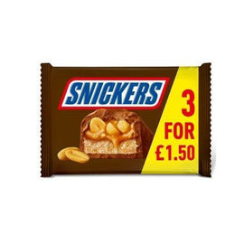 Snickers Chocolate Bars 3 Multipack 125.1g