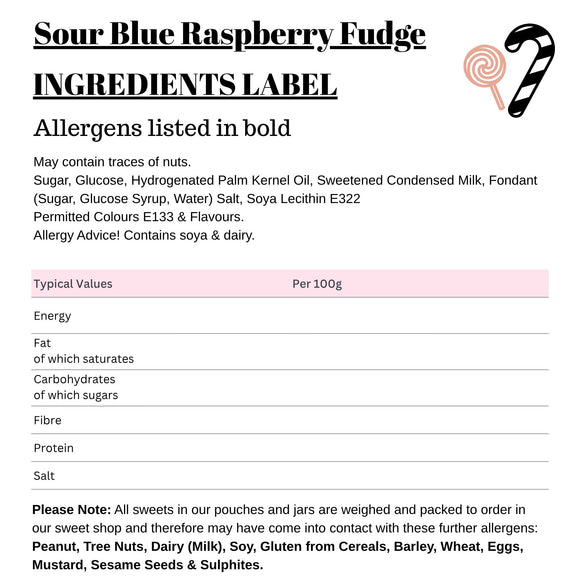 Sour Blue Raspberry Fudge