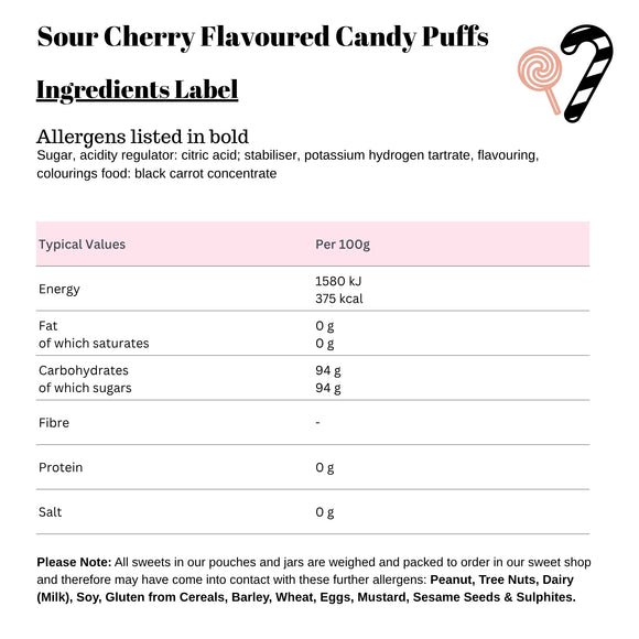 Sour Cherry Flavoured Candy Puffs