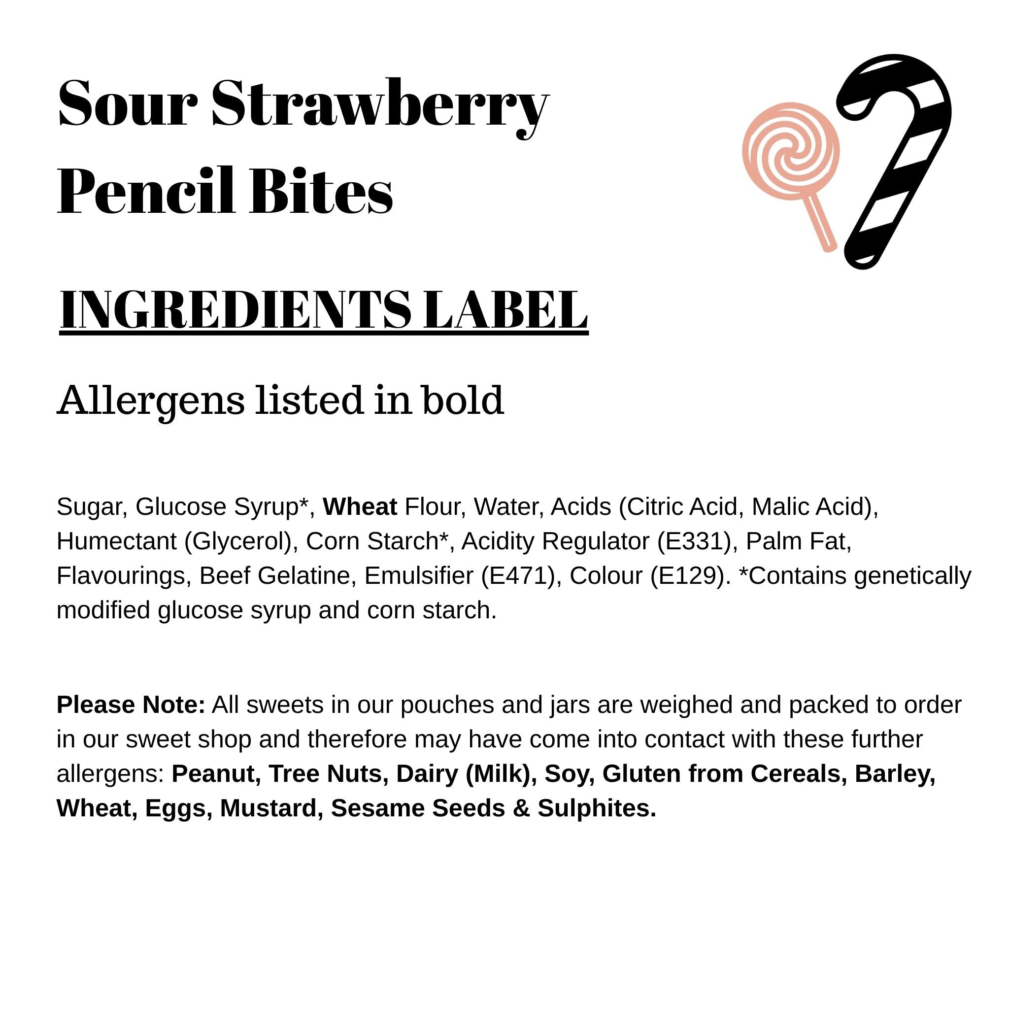 Sour Strawberry Pencil Bites