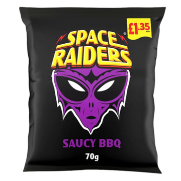 Space Raiders Saucy BBQ Crisps 70g PMP