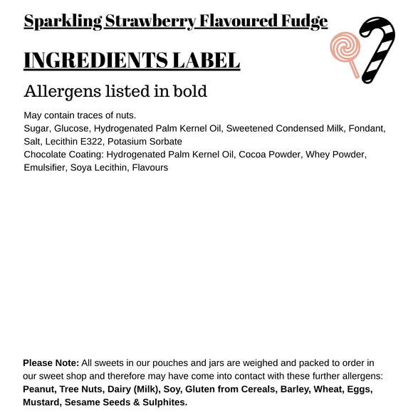 Sparkling Strawberry Flavoured Fudge