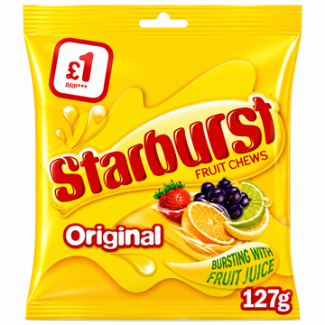 Starburst Vegan Chewy Sweets Fruit Flavoured Pouch 127g PMP