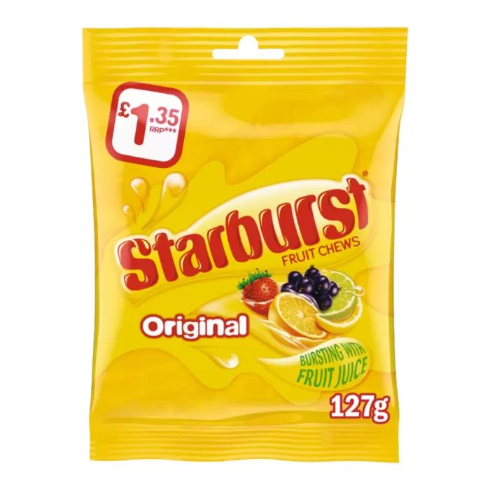 Starburst Vegan Chewy Sweets Fruit Flavoured Pouch 127g